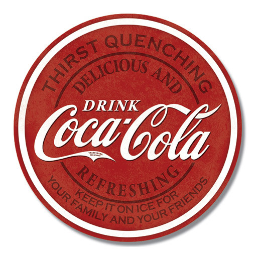 Metalen retro bord - Coca Cola Family & Friends