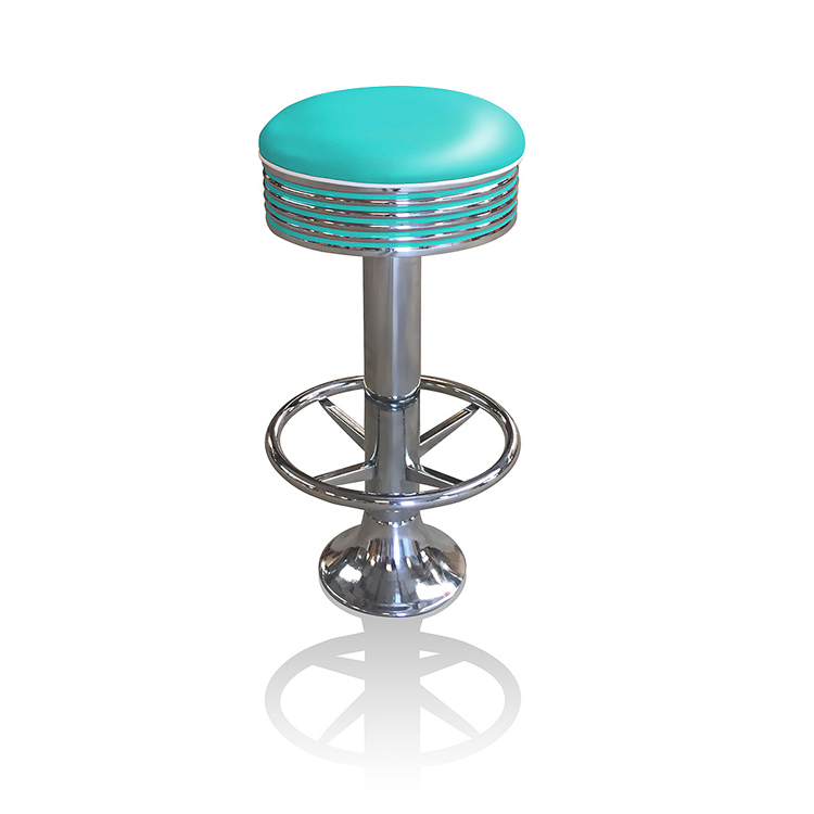 Bel Air Retro Barkruk BS-27-77 Footring Turquoise
